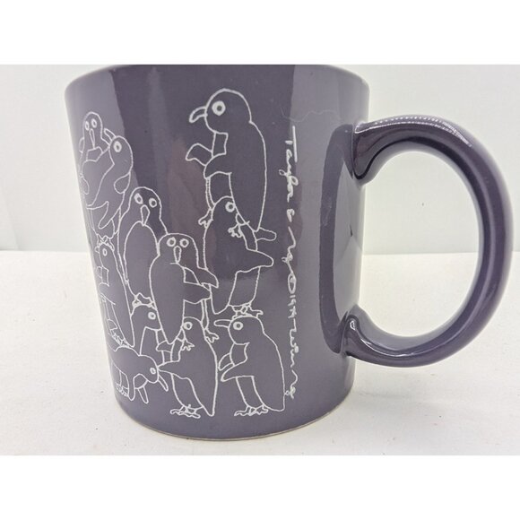 Vtg Mug Taylor & NG white Penguins on Purple tone San Francisco Japan - Picture 13 of 16